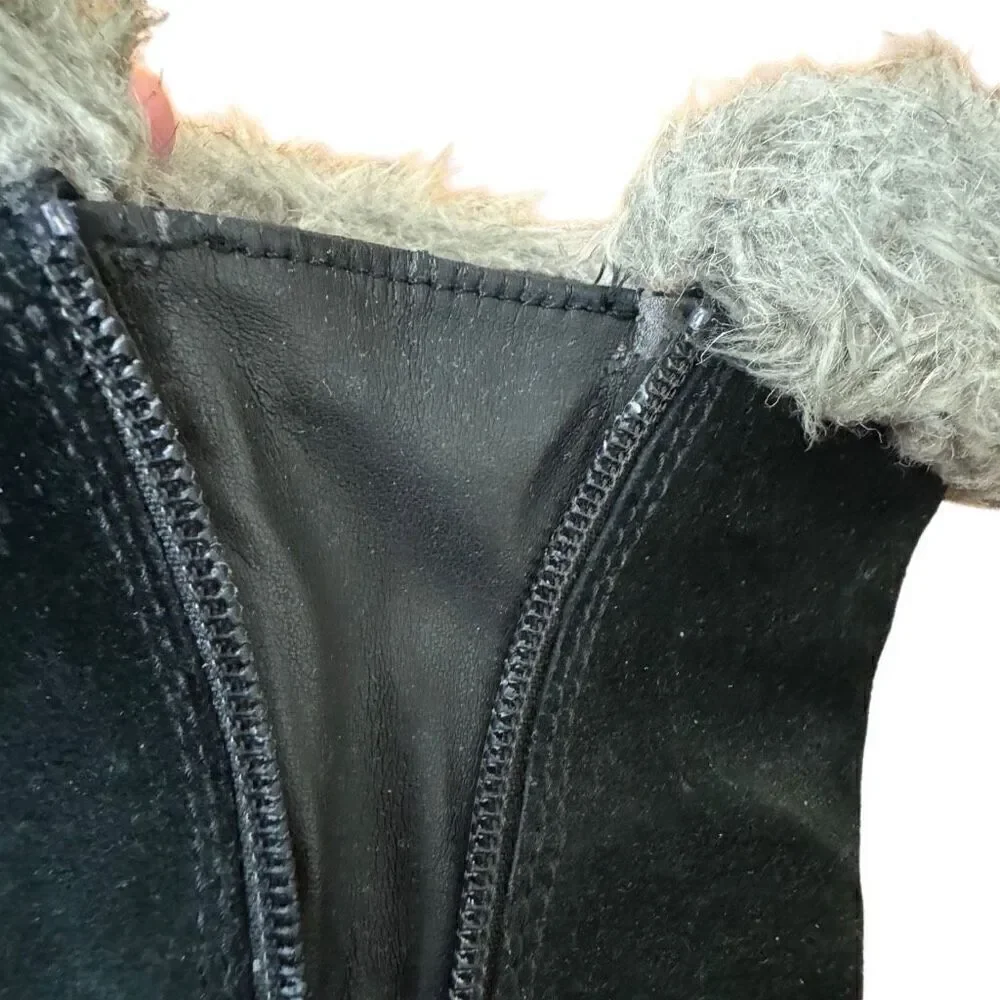 Sorel Northern Lite Tall Black Suede Boots Side Zip Size 6.5 Women’s